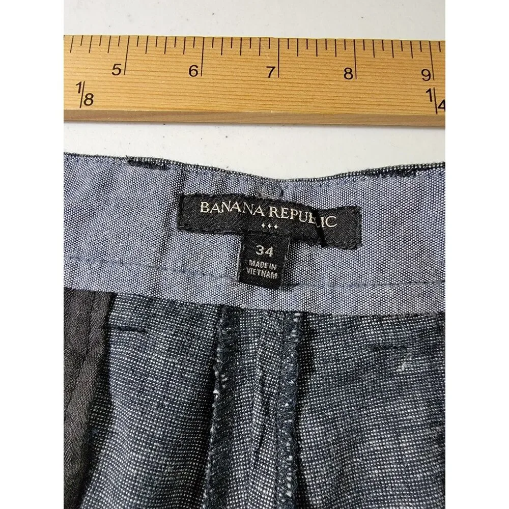 Banana Republic Men's Gray Linen Blend Shorts - sz 34